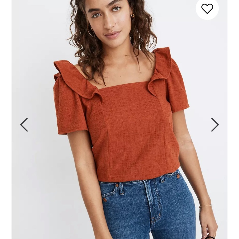 Madewell Crosshatch Ruffle Top
